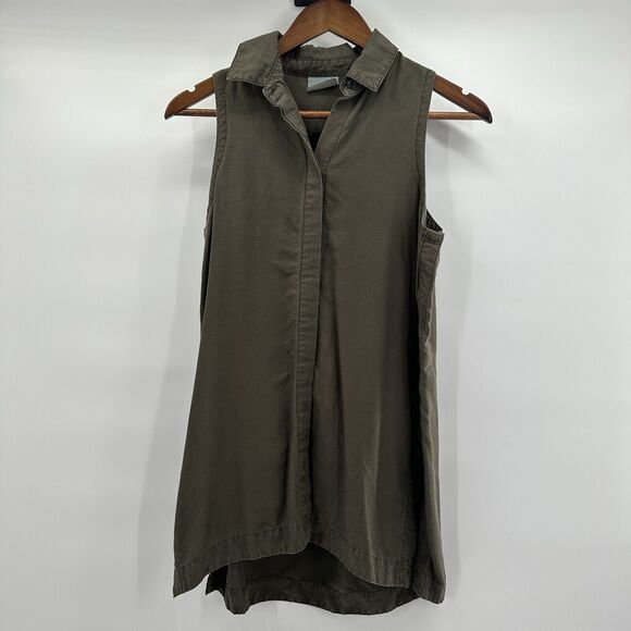 Athleta Tops - Athleta Tank Top Womens Small Green Hayes Olive Army Outdoor Longline Lyocell